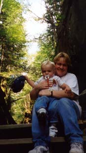 Alex and his mother at Flume Gorge