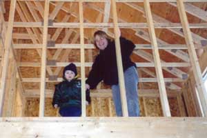 Alex inside his new house