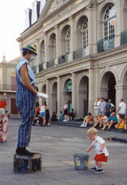 Alex approaches the clown